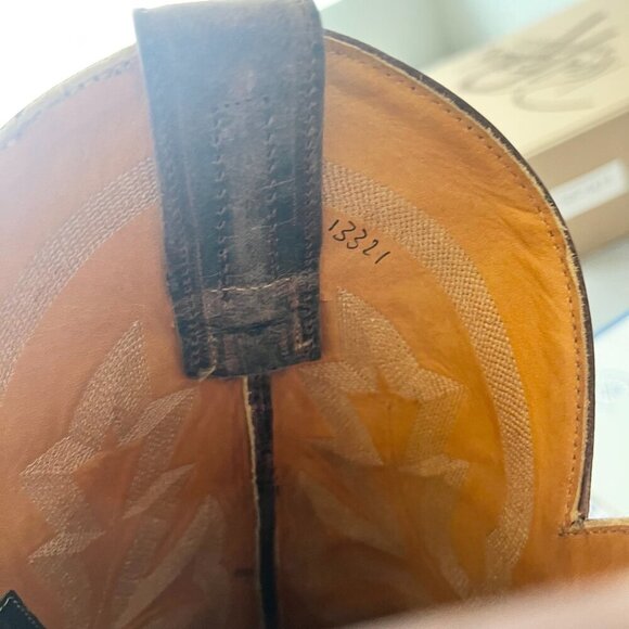 Rod Patrick Mens Cowboy Boots 12.5AAAA Perro Loco Brown Western Leather Soles - Picture 11 of 13